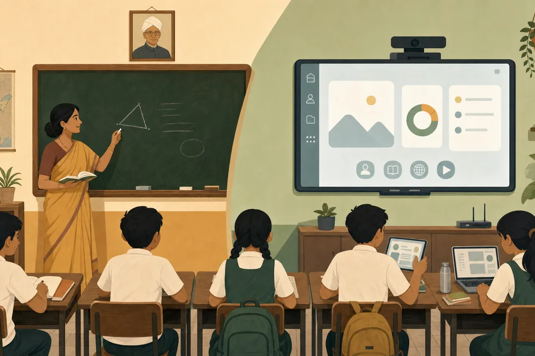 The Role of Technology in Indian Schools: From Chalk to Cloud